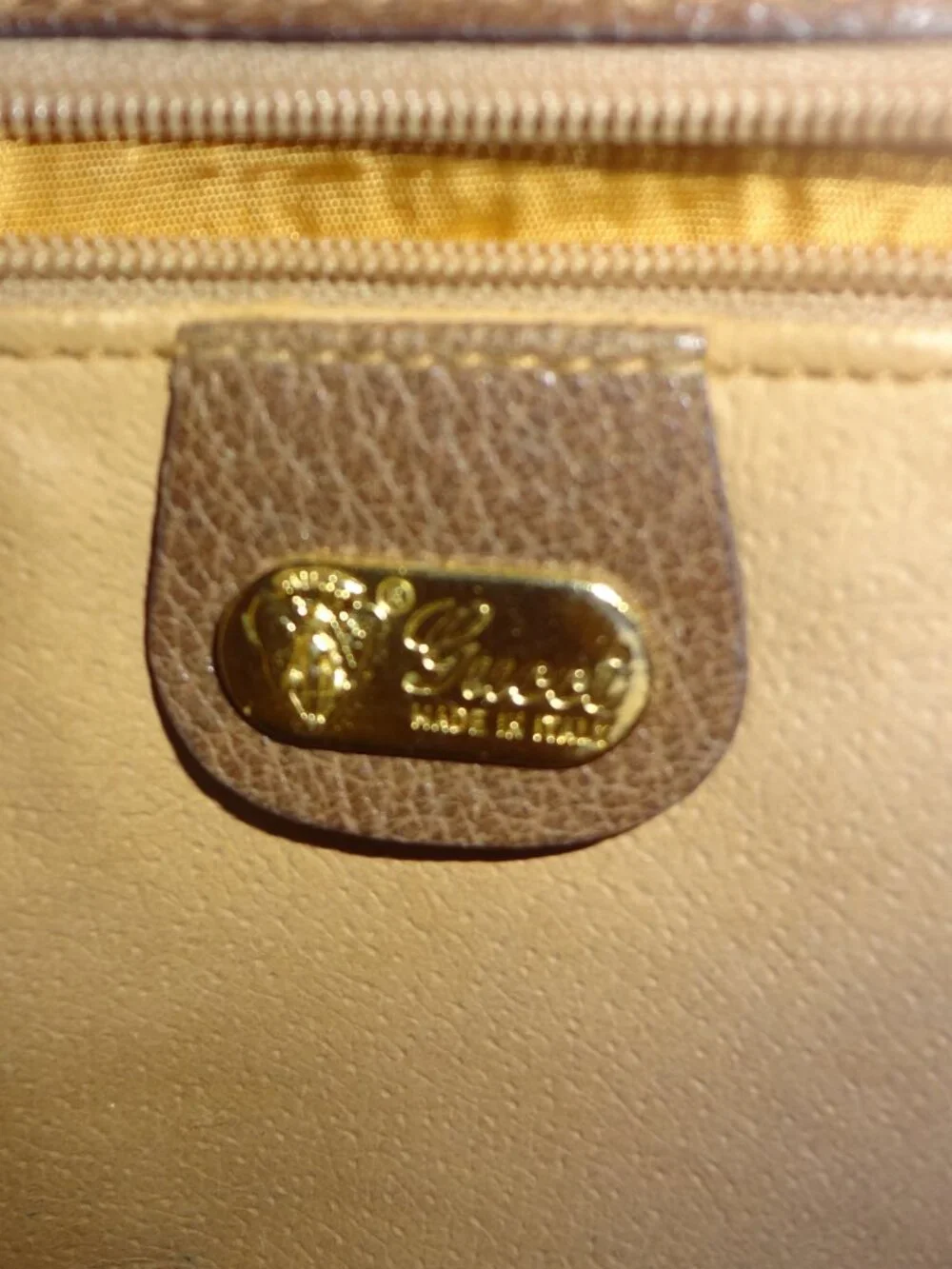 Vintage Brown Gucci Monogram w Leather Trim Laptop Bag Portfolio Documents